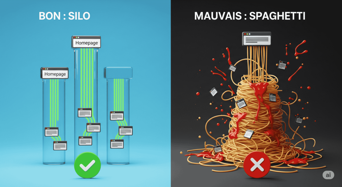 bonne structure en silo vs. une mauvaise structure 