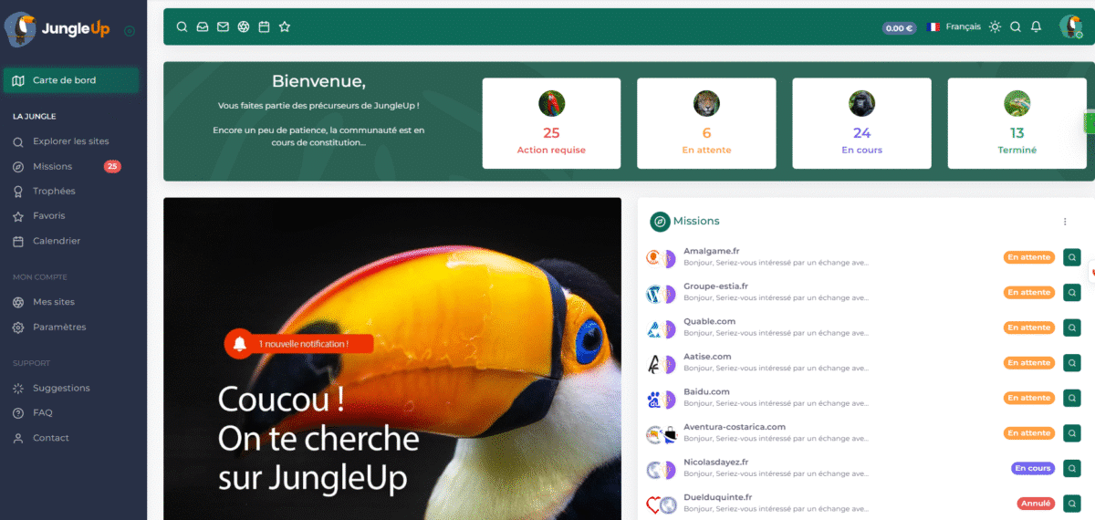 JungleUp plateforme d'échange de liens