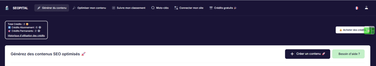 Fonctionnalités clés de Seopital