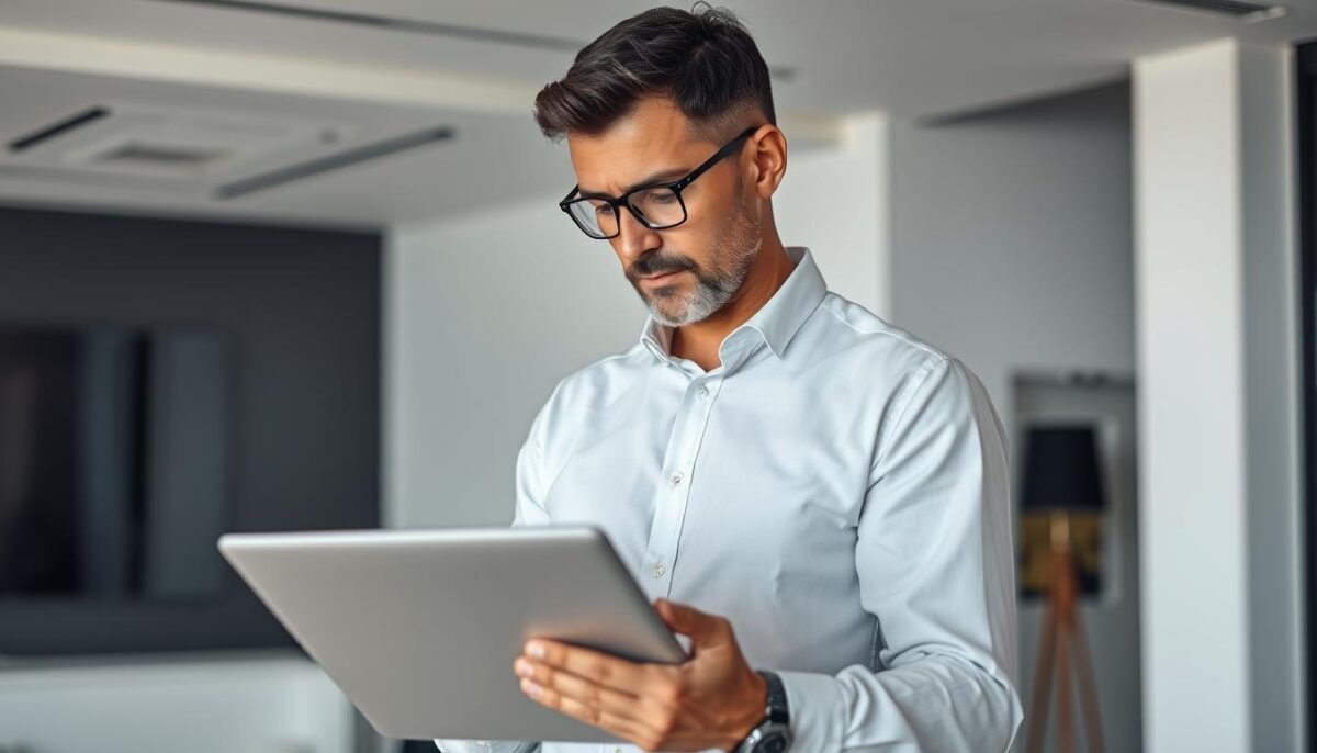A seasoned search engine optimization (SEO) consultant evaluates the selection criteria for a Liège digital marketing agency. The consultant stands in a modern, well-lit office, laptop in hand, meticulously assessing various factors such as the agency's technical expertise, content strategy, link building capabilities, and proven track record. The scene conveys a sense of diligence and professionalism, with the consultant's brow furrowed in concentration as they analyze the agency's performance data and formulate recommendations. The background features sleek, minimalist decor, complementing the consultant's focused demeanor and the gravity of the decision at hand.